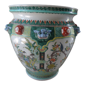 Antique Chinese Fish Bowl Planter - Jardiniere