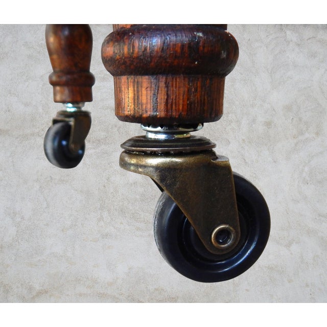 Brown Mid 19th Century English Stick and Ball Rolling Book Stand / Cart / Shelf For Sale - Image 8 of 10