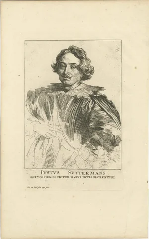 After van Dyck, Portrait of Justus Sustermans, Flemish Painter to the Grand Duke of Florence, Print