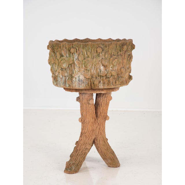 Faux Bois Terracotta Planter For Sale - Image 10 of 10