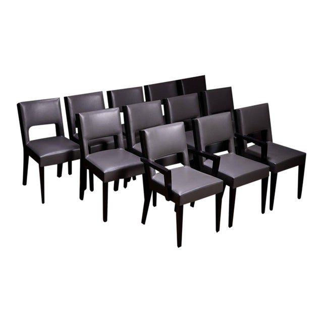 Set of 12 Double Back Dining Chairs by Dakota Jackson For Sale