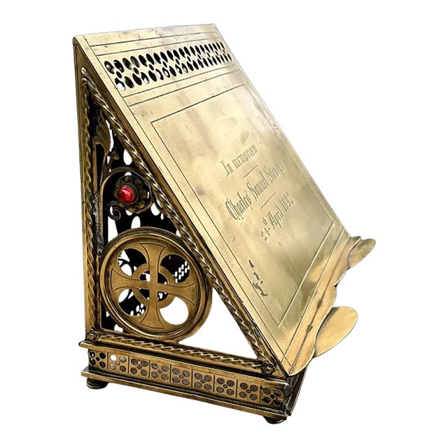 Gothic Revival Brass Missal Bible Stand For Sale