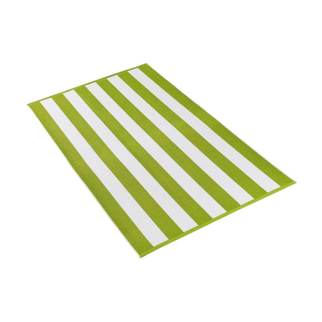 Contemporary Cabana Stripe Beach Towel in Lime For Sale - Image 3 of 3