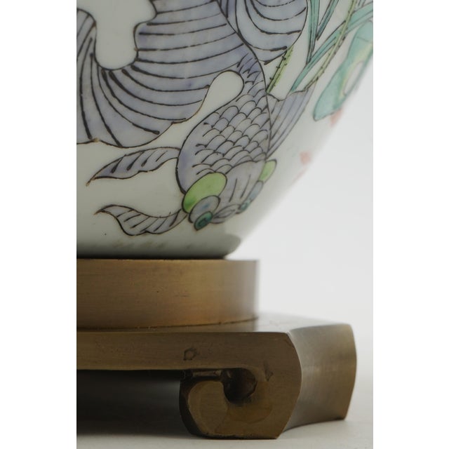 1980s 1980s Maitland Smith Oriental Brass & Porcelain Ginger Jar Lamp For Sale - Image 5 of 11