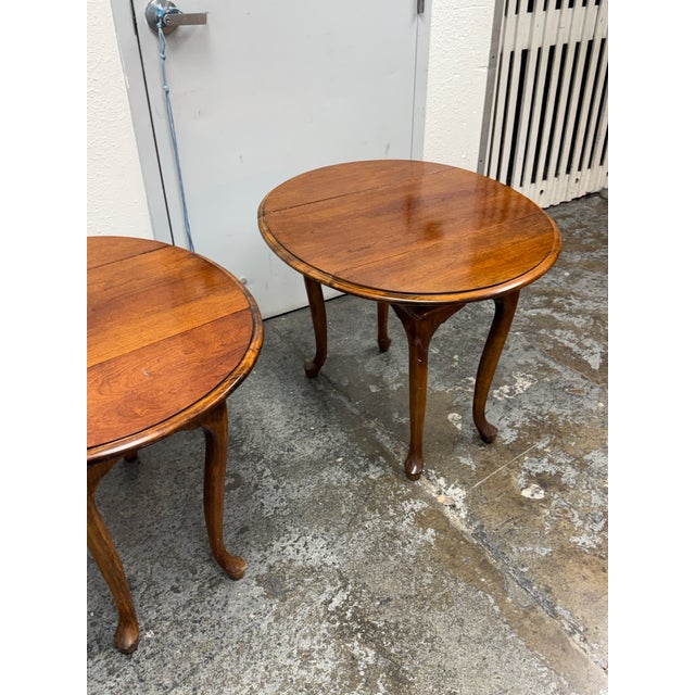 Queen Anne Style Drop-Leaf Side Tables, Pair For Sale - Image 10 of 12