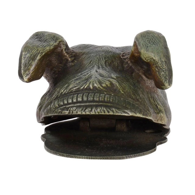 1920s Art Deco Bronze Greyhound Head Desk Clip For Sale - Image 5 of 6