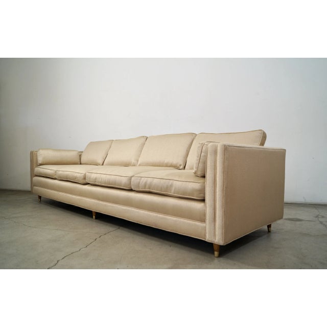 1950s 1950’s Mid-Century Modern Long Gold Tweed Sofa For Sale - Image 5 of 12