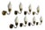 Fog & Mørup, Eight Wall Lights, Brass, Glass, Denmark, 1950s For Sale