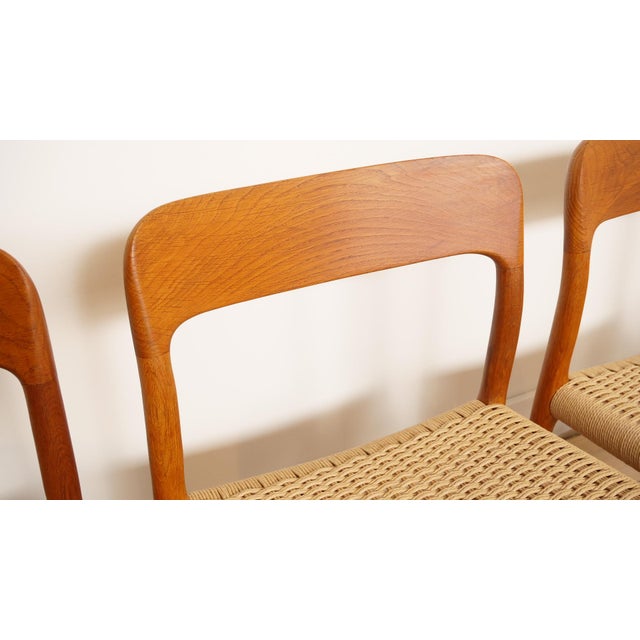 Vintage Model 75 Dining Chairs in Teak by Niels Otto Moller for J.L. Møllers, 1960s, Set of 6 For Sale - Image 6 of 13