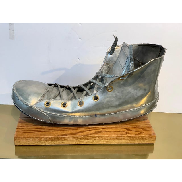 Wood Converse Sneaker Sculpture Monogrammed For Sale - Image 7 of 13