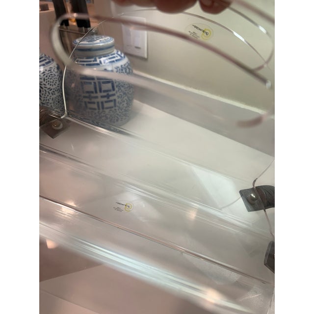 Transparent Vintage Arthur Court Turtle Lucite Magazine Rack With Aluminum Base For Sale - Image 8 of 11