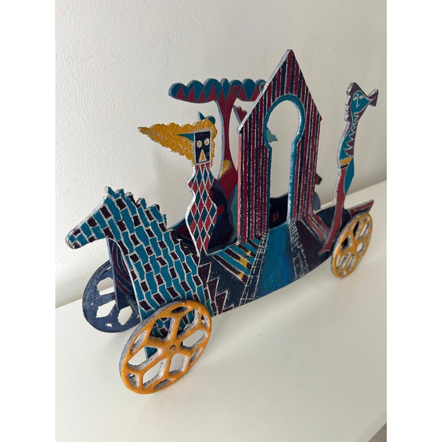 Blue Metal Sculpture by Sandra Berry Hover Toy Theater Series, 1982 For Sale - Image 8 of 12