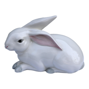 Large Italian Ceramic White Bunny Rabbit Statue for Intrada
