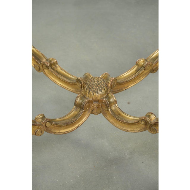 French Side Table with Gold-Colored Wooden Frame and Marble Table For Sale - Image 13 of 16