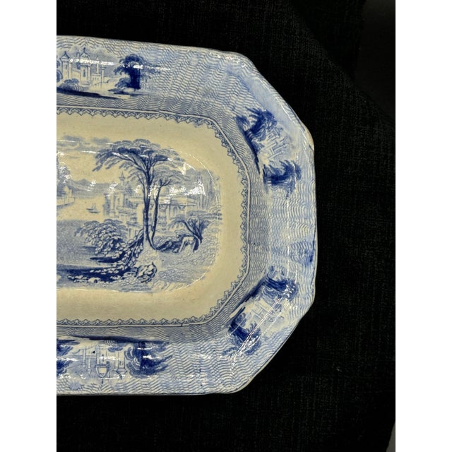Blue & White Dish “Siam” Pattern Ironstone Transferware For Sale - Image 11 of 12