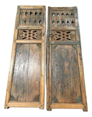 Pair of Antique Late 19th Century Wood Interior Doors