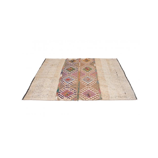 Handwoven vintage decorative kilim rug from Marash region of Turkey. Approximately 50-60 years old. In good condition....