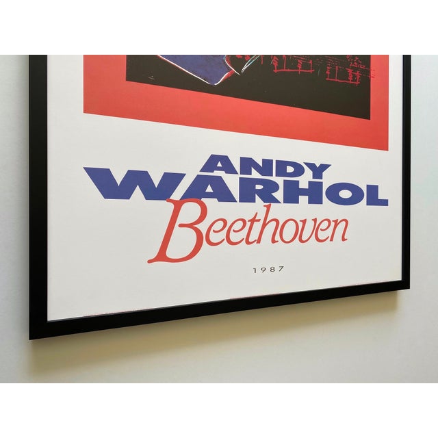 Wood Andy Warhol Estate Vintage 1990 Offset Lithograph Print Framed Extra Large Pop Art Poster " Beethoven " 1987 For Sale - Image 7 of 12