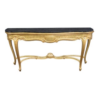 Louis XV Style Gilded Marble Console For Sale
