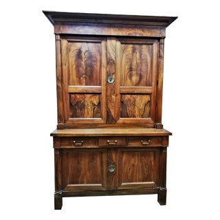 Mid-19th Century Empire Style Walnut Credenza and Cabinet For Sale