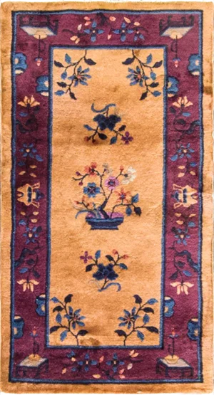 Antique Art Deco Chinese Oriental Rug-2'6" X 4'9"