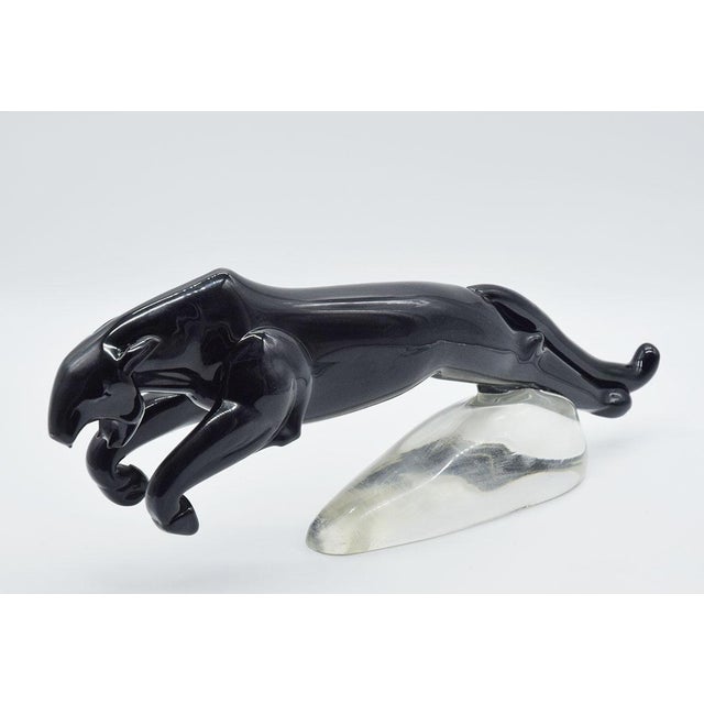 Large Art Deco Sculpture of a Panther in Murano Glass, 1940s For Sale - Image 4 of 10