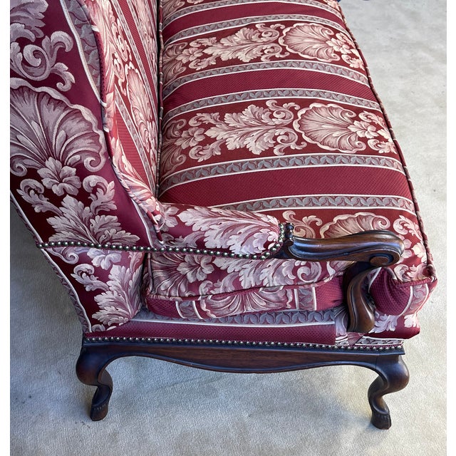 Burgundy European-Style Vintage Sofa For Sale - Image 8 of 15