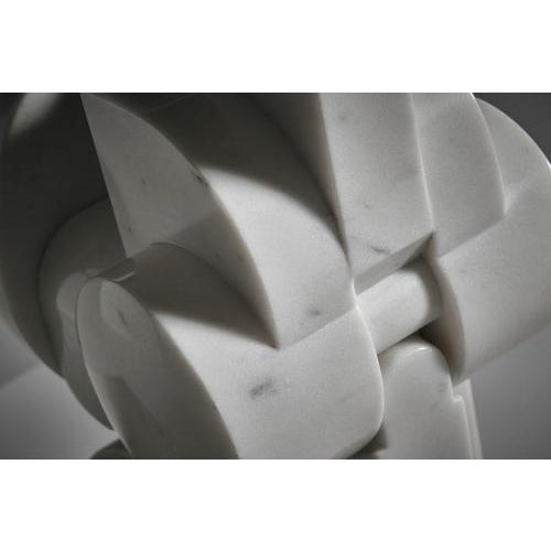 White Abstract Interlocking Carrara Marble Sculpture by Andrea Cascella, Italy, 1987 For Sale - Image 8 of 14