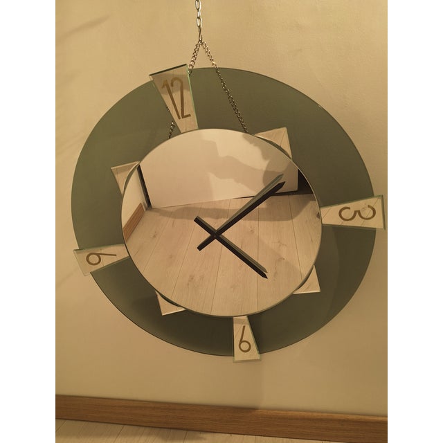 Wall Clock in Smoked Glass, 1970s For Sale - Image 9 of 9