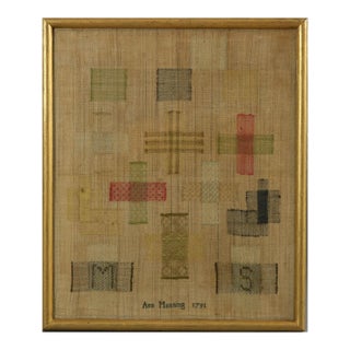 Antique Darning Sampler, 1791, by Ann Manning For Sale