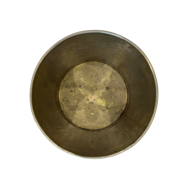 Late 20th Century Vintage Labrazel Antique Brass Wadtebasket / Waste Basket / Trash Can, Made in Italy For Sale - Image 5 of 7