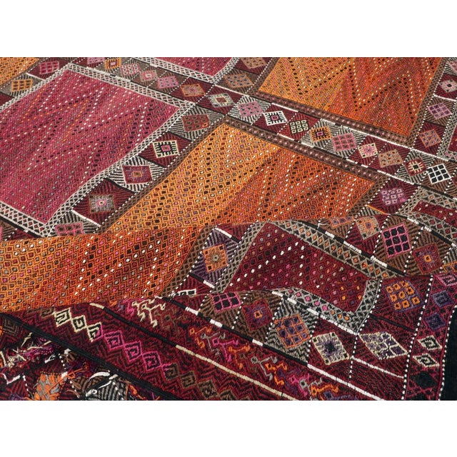 Textile Galerie Shabab Collection Mid-20th Century Turkish Tribal Flatweave Kilim Large Carpet For Sale - Image 7 of 8
