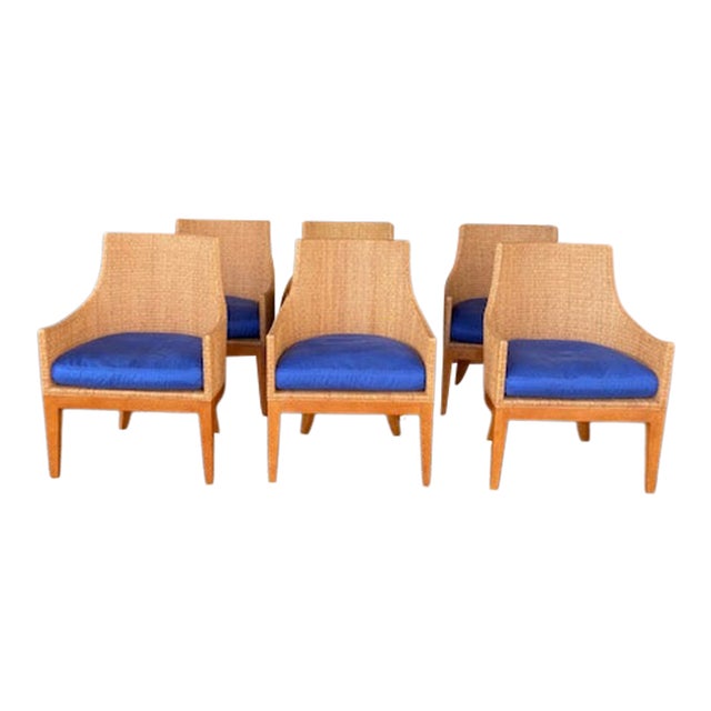 Six Authentic McGuire Vintage Dining Chairs Umbria Collection For Sale