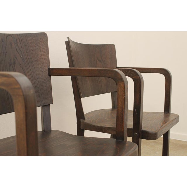 Set of Bentwood Writing Desk Armchairs, Czechoslovakia, 1950s For Sale - Image 12 of 18