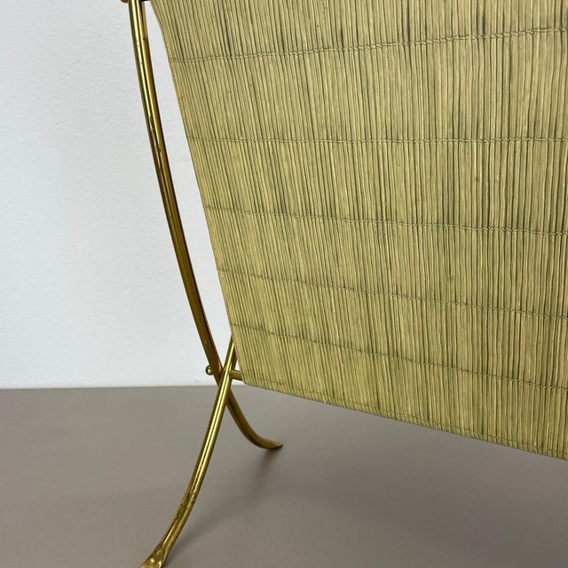 Bauhaus Brass and Bamboo Magazine Holder, Austria, 1950s For Sale - Image 6 of 16