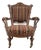 Carved Wood Armchair With Casters For Sale