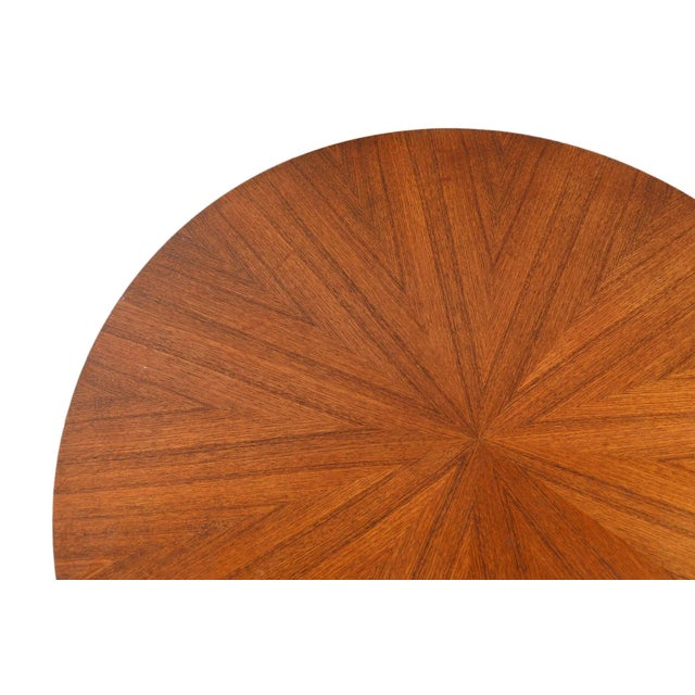 Mid 20th Century Mid 20th Century Round Starburst Teak Pedestal Coffee Table by Holger Georg Jensen For Sale - Image 5 of 6