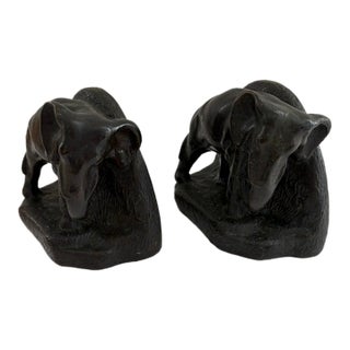 Vintage Elephant Bookends – Mid-Century Cast Metal Pair For Sale