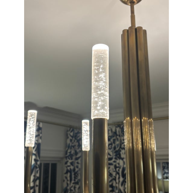 Brass Rousseau Round Chandelier 38" For Sale - Image 8 of 8