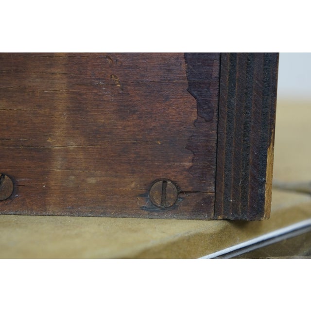 Antique Wooden Desk Drawer W Gallery Top & Brass Hardware 22" For Sale - Image 11 of 17