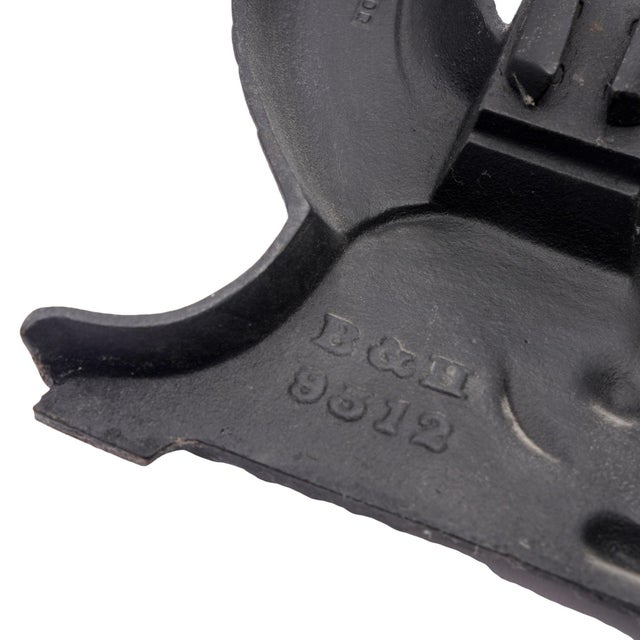 Black Pair of Bradley & Hubbard Cast Iron Dolphin Form Andirons, C. 1900 For Sale - Image 8 of 10