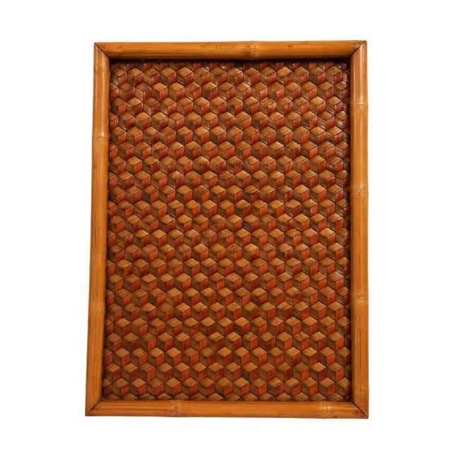 Vintage Chinese Woven Bamboo Tray, 1970s For Sale - Image 9 of 9