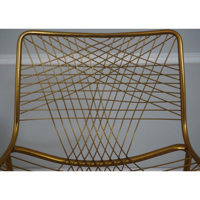 Pair of Modern Design Brass Wire Bar Stools For Sale - Image 10 of 18