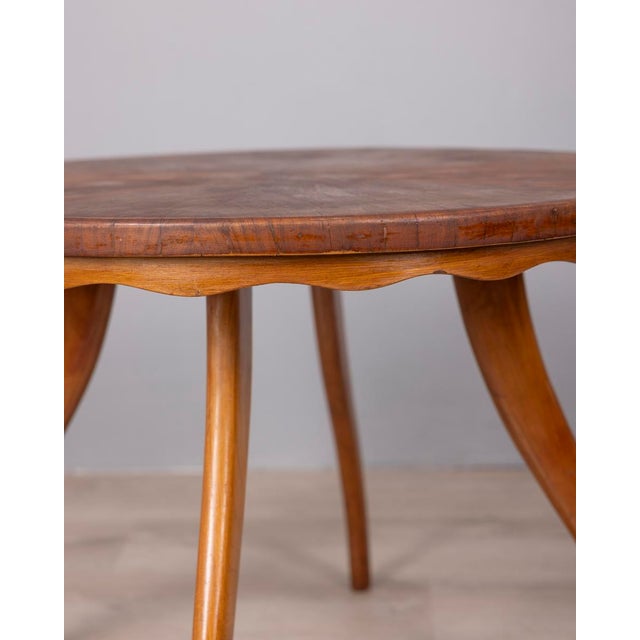 1940s Vintage Italian Walnut Coffee Table,1940s For Sale - Image 5 of 9