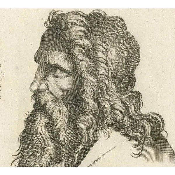 Pigné, Contrast of Time: Ancient Wisdom, 1740, Engraving For Sale - Image 4 of 6