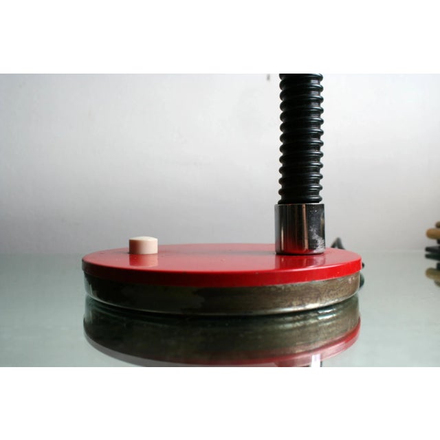 Red Metallic Table Lamp, 1970s For Sale - Image 10 of 10