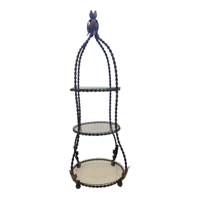 Hollywood Regency Tole Style Table Stand Etagere For Sale