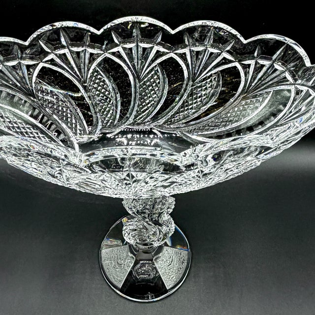 Waterford Crystal Seahorse Pedestal Centrepiece Bowl with Original Box, 1980s For Sale - Image 10 of 18