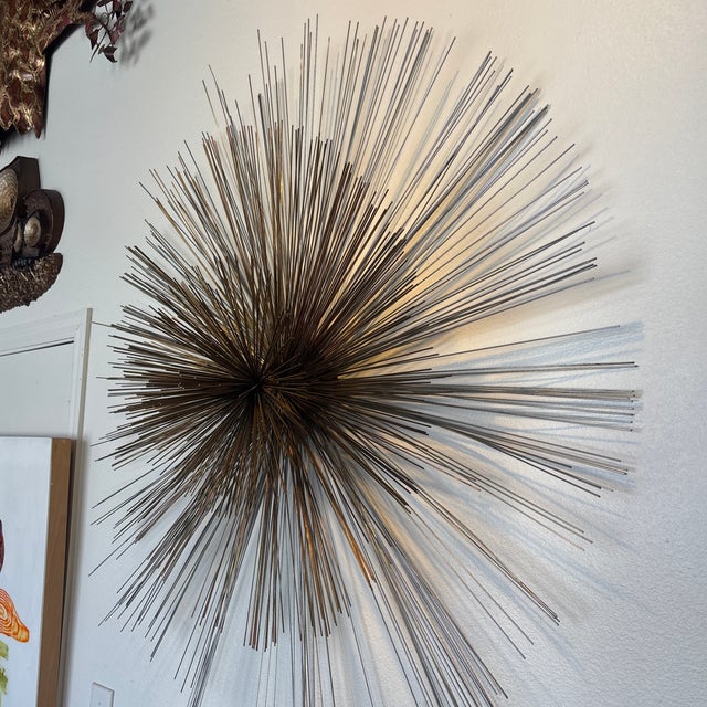 1970s 1970s Mid-Century Modern Curtis Jeré Brass Urchin Wall Sculpture For Sale - Image 5 of 7