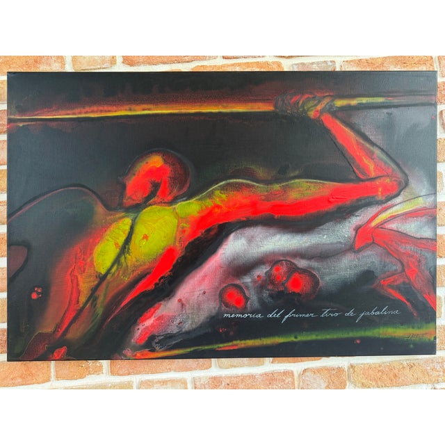 José Bedia, the Javelin Thrower, 2013, Oil on Canvas For Sale - Image 7 of 7